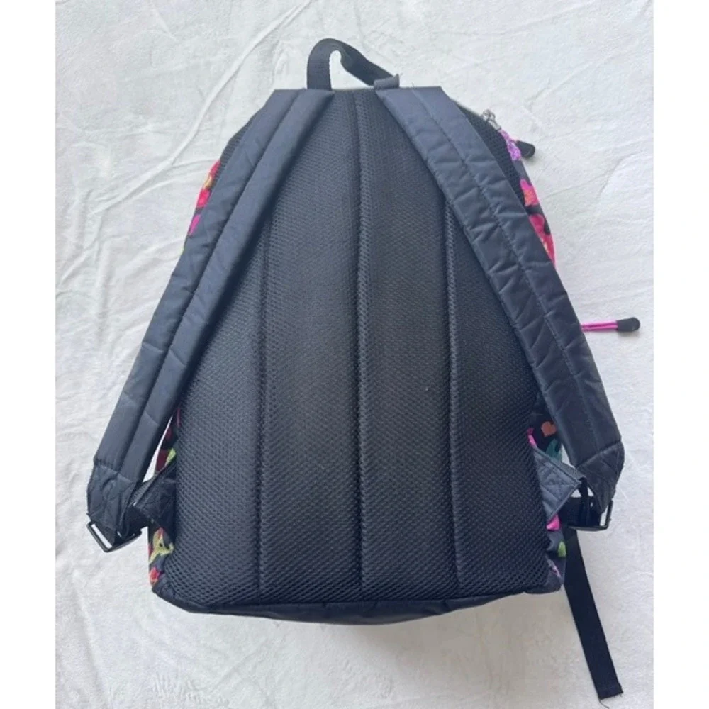 FAB Starpoint Elephant Print Backpack Multi-Color School Bag Black Canvas F277